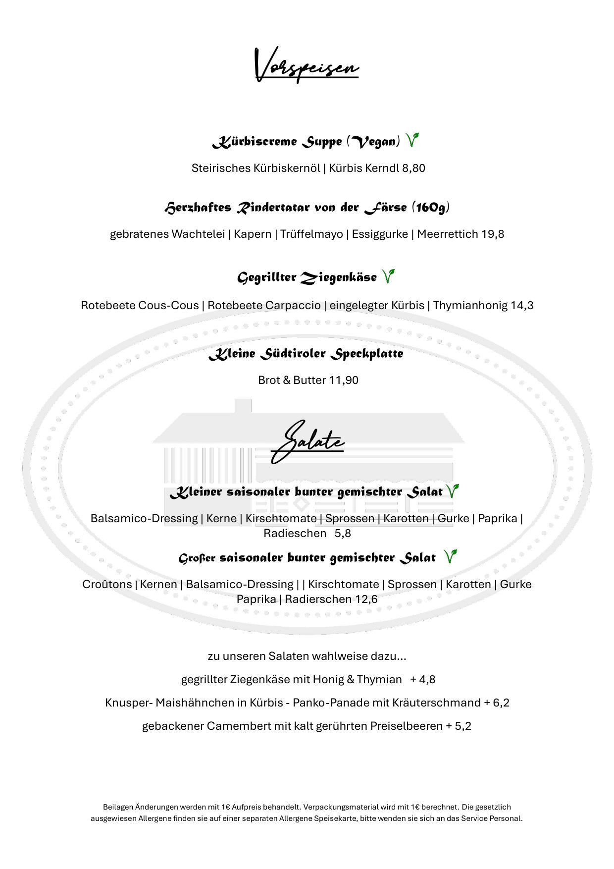 Speisekarte Hofkücherl Oktober - Seite 1